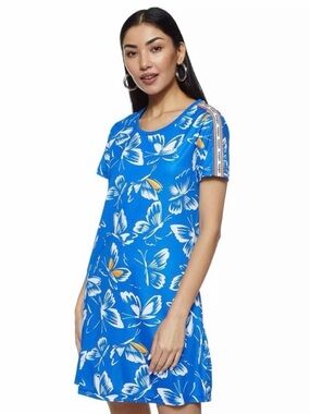 ADIDAS x FARM RIO • Butterfly Print Mini Dress in Blue